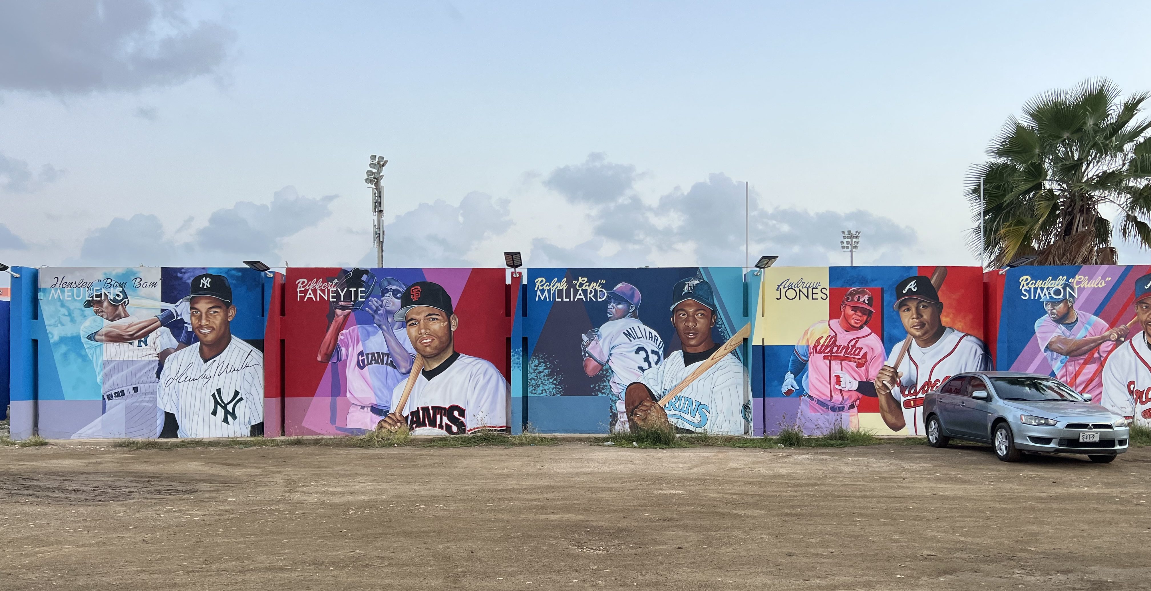 Honkballers muurschildering curacao